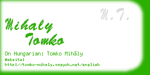 mihaly tomko business card